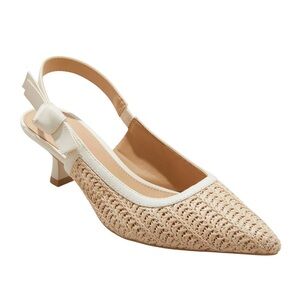 A New Day Womens Milan Raffia Slingback Heels size 8